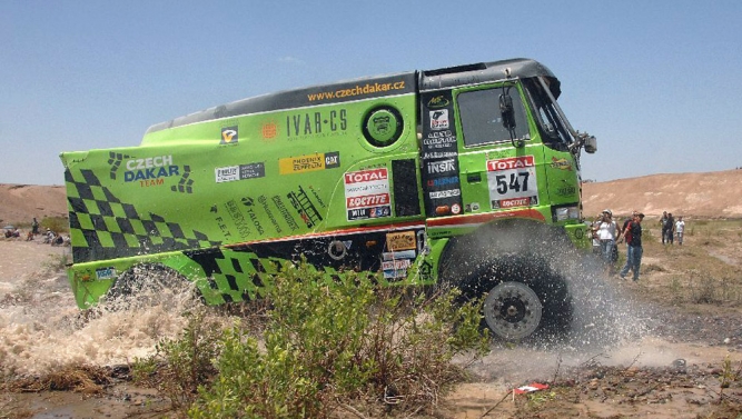 Tatra trucks at the finish line of the 2012 Dakar Rally
